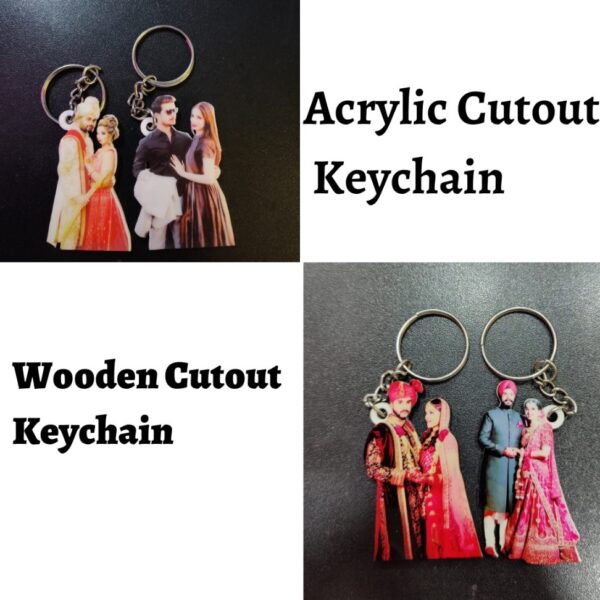 wooden cutout keychain