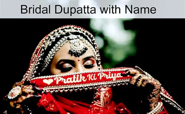 Customized Bridal Dupatta with Embroidery name