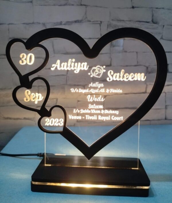 Led Acrylic Frame with Top Black Layer of MDF