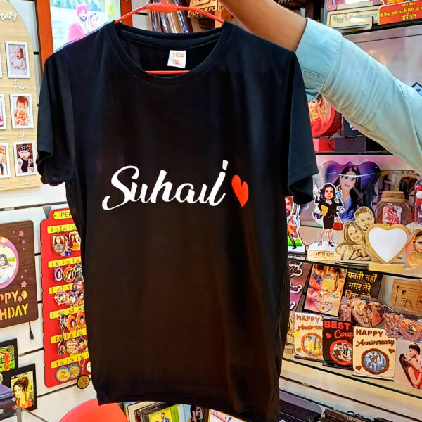 BLACK T-SHIRT ROUND NACK