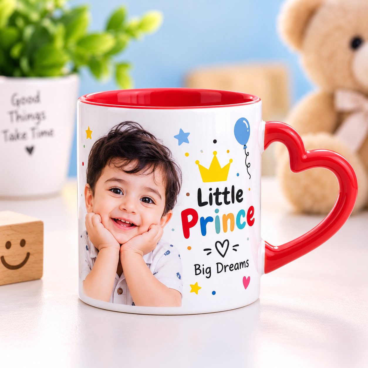 POLYMER MUG HEART HANDLE